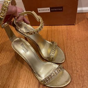 Blossom Collection Gold Sparkle Heels